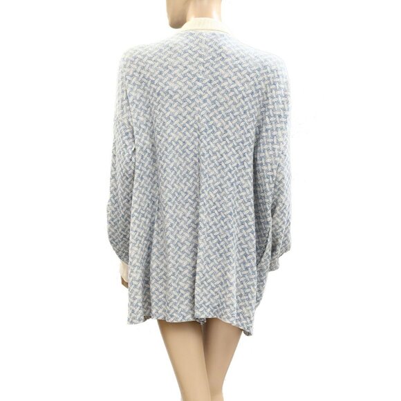 By Anthropologie Waffle Cocoon Romper Dress Printed Long Sleeve Ribbed L 276986 - Picture 6 of 8